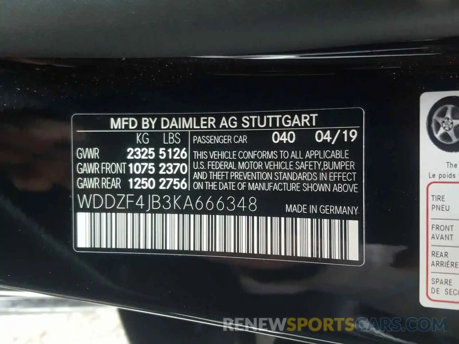 10 Photograph of a damaged car WDDZF4JB3KA666348 MERCEDES-BENZ E CLASS 2019