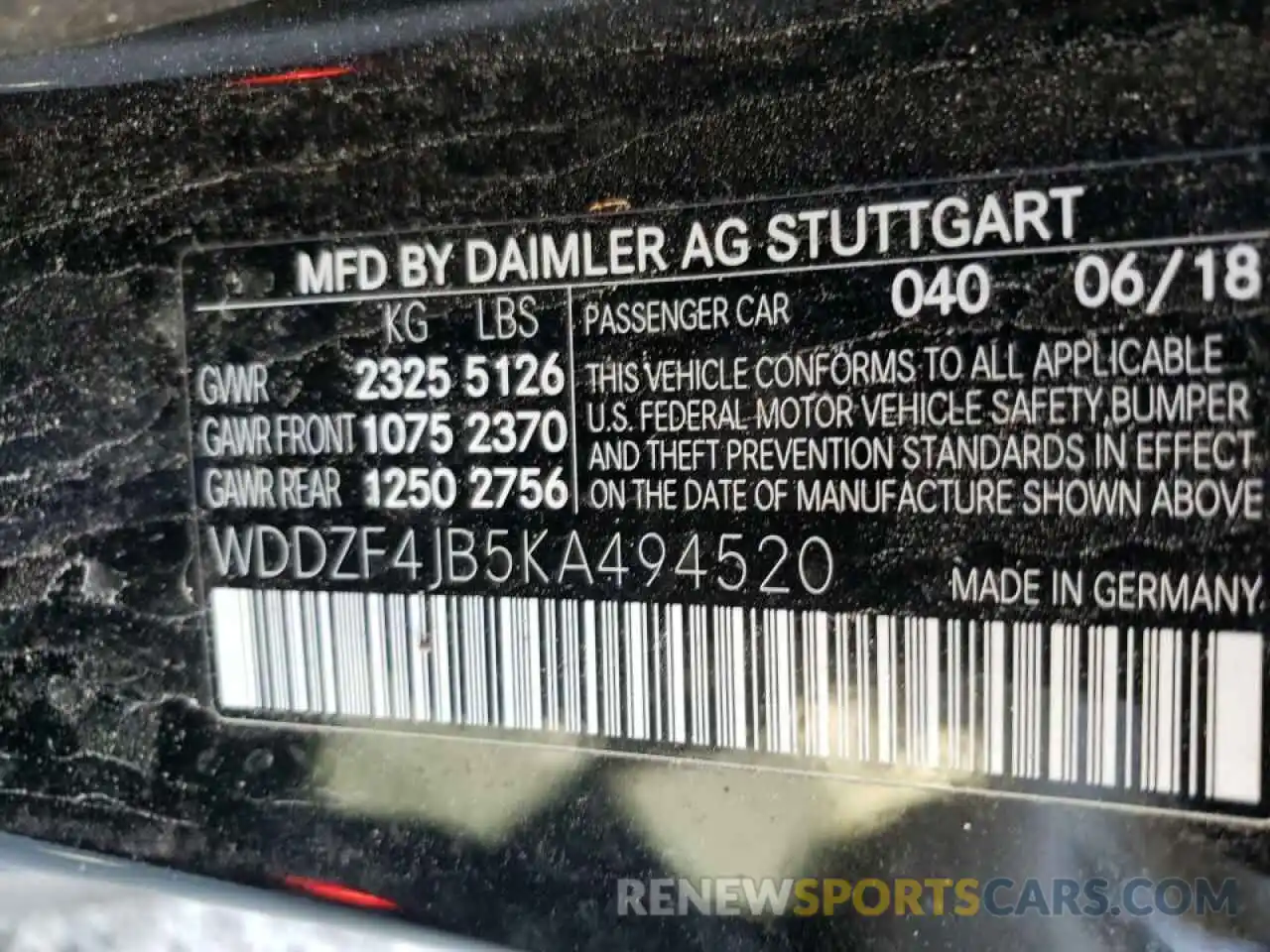 10 Photograph of a damaged car WDDZF4JB5KA494520 MERCEDES-BENZ E-CLASS 2019