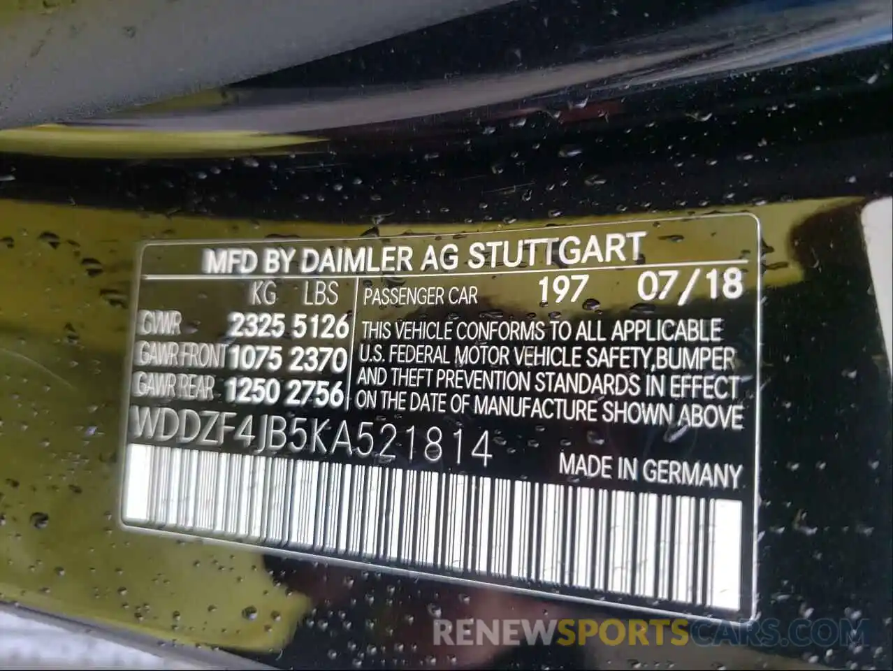 10 Photograph of a damaged car WDDZF4JB5KA521814 MERCEDES-BENZ E-CLASS 2019