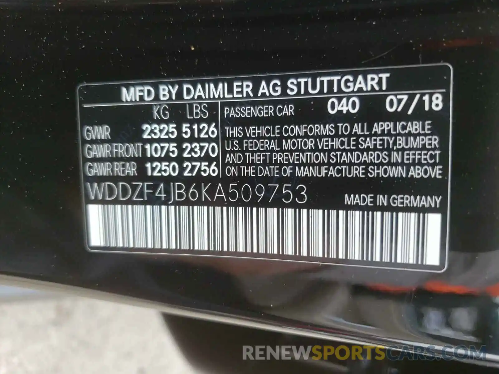 10 Photograph of a damaged car WDDZF4JB6KA509753 MERCEDES-BENZ E CLASS 2019