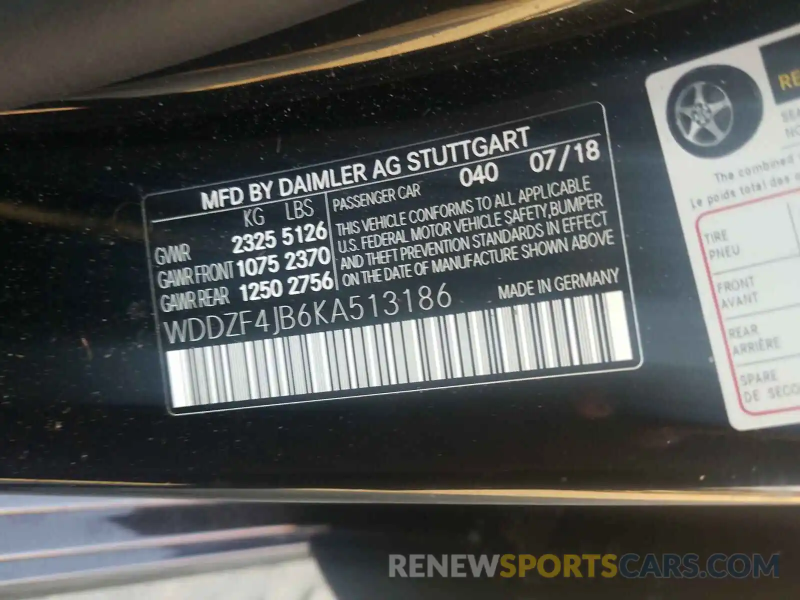 10 Photograph of a damaged car WDDZF4JB6KA513186 MERCEDES-BENZ E CLASS 2019