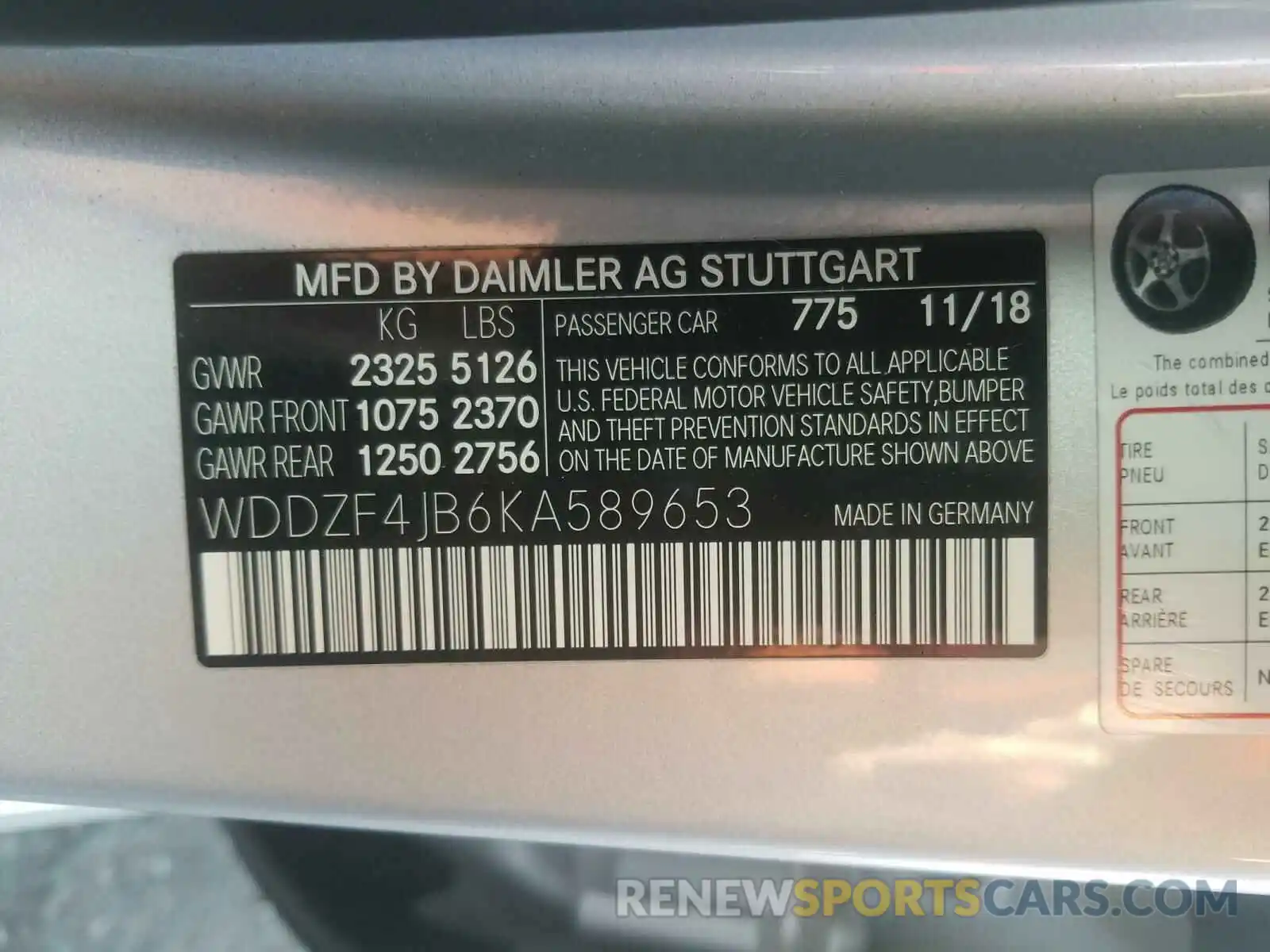 10 Photograph of a damaged car WDDZF4JB6KA589653 MERCEDES-BENZ E CLASS 2019