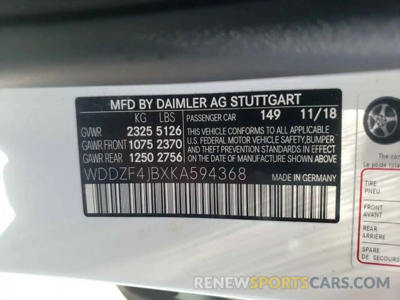 10 Photograph of a damaged car WDDZF4JBXKA594368 MERCEDES-BENZ E CLASS 2019