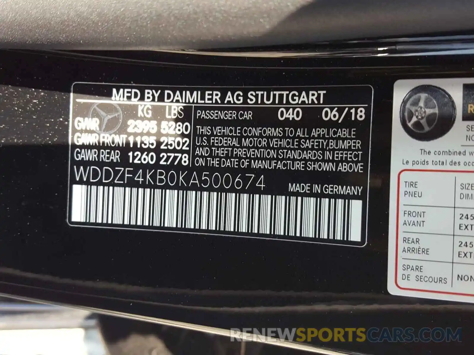 10 Photograph of a damaged car WDDZF4KB0KA500674 MERCEDES-BENZ E CLASS 2019