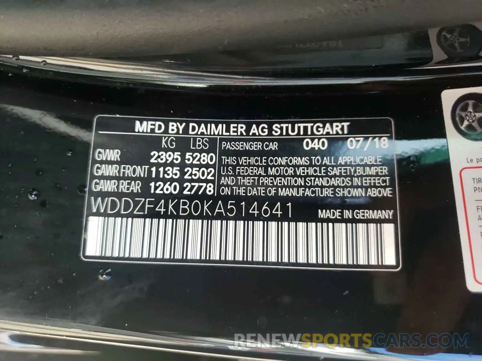 10 Photograph of a damaged car WDDZF4KB0KA514641 MERCEDES-BENZ E CLASS 2019