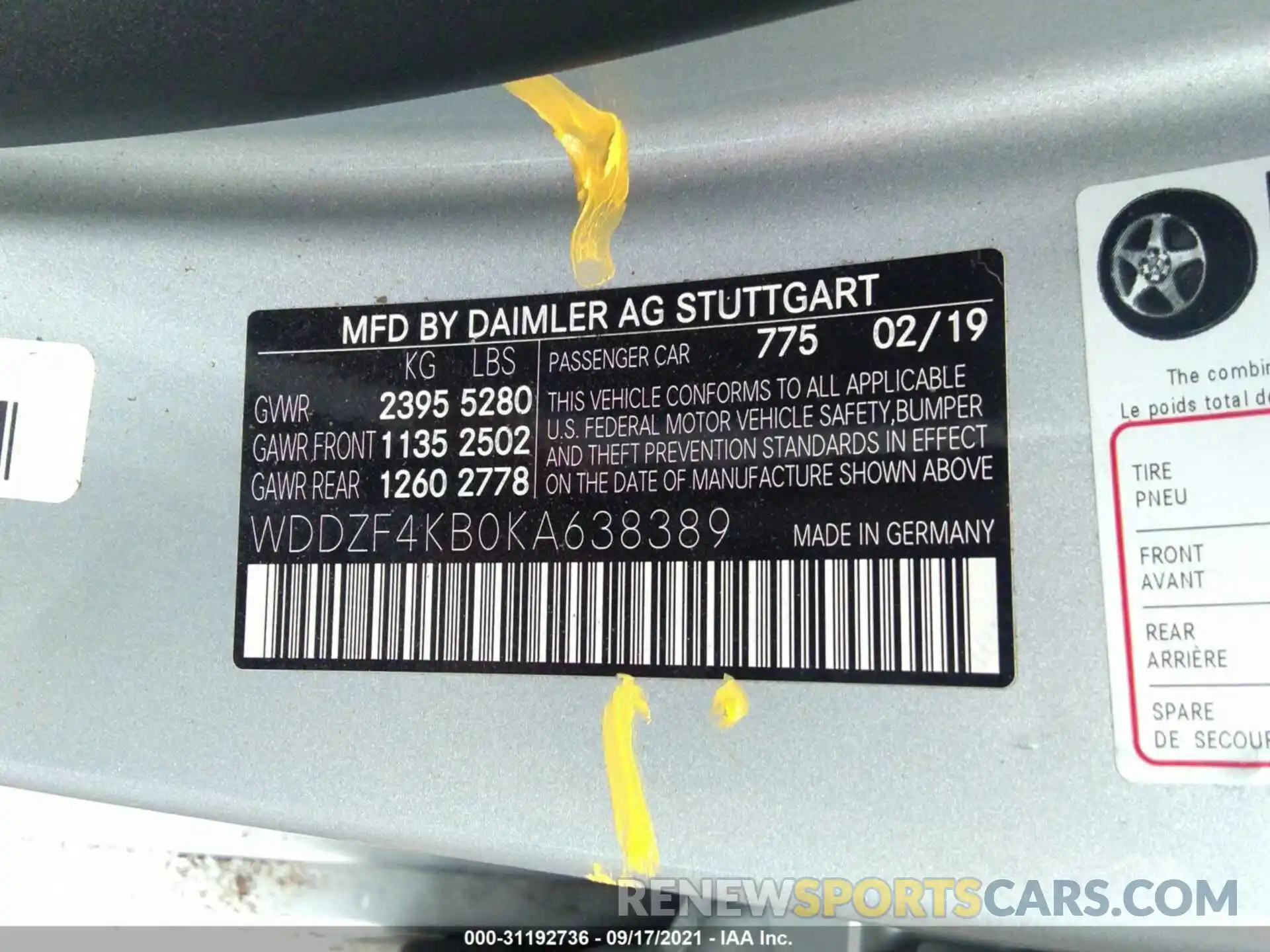 9 Photograph of a damaged car WDDZF4KB0KA638389 MERCEDES-BENZ E-CLASS 2019