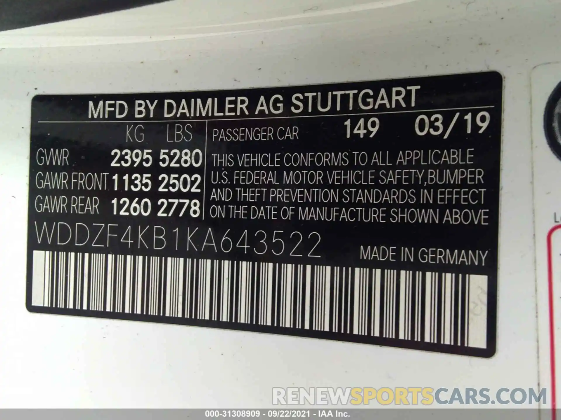 9 Photograph of a damaged car WDDZF4KB1KA643522 MERCEDES-BENZ E-CLASS 2019