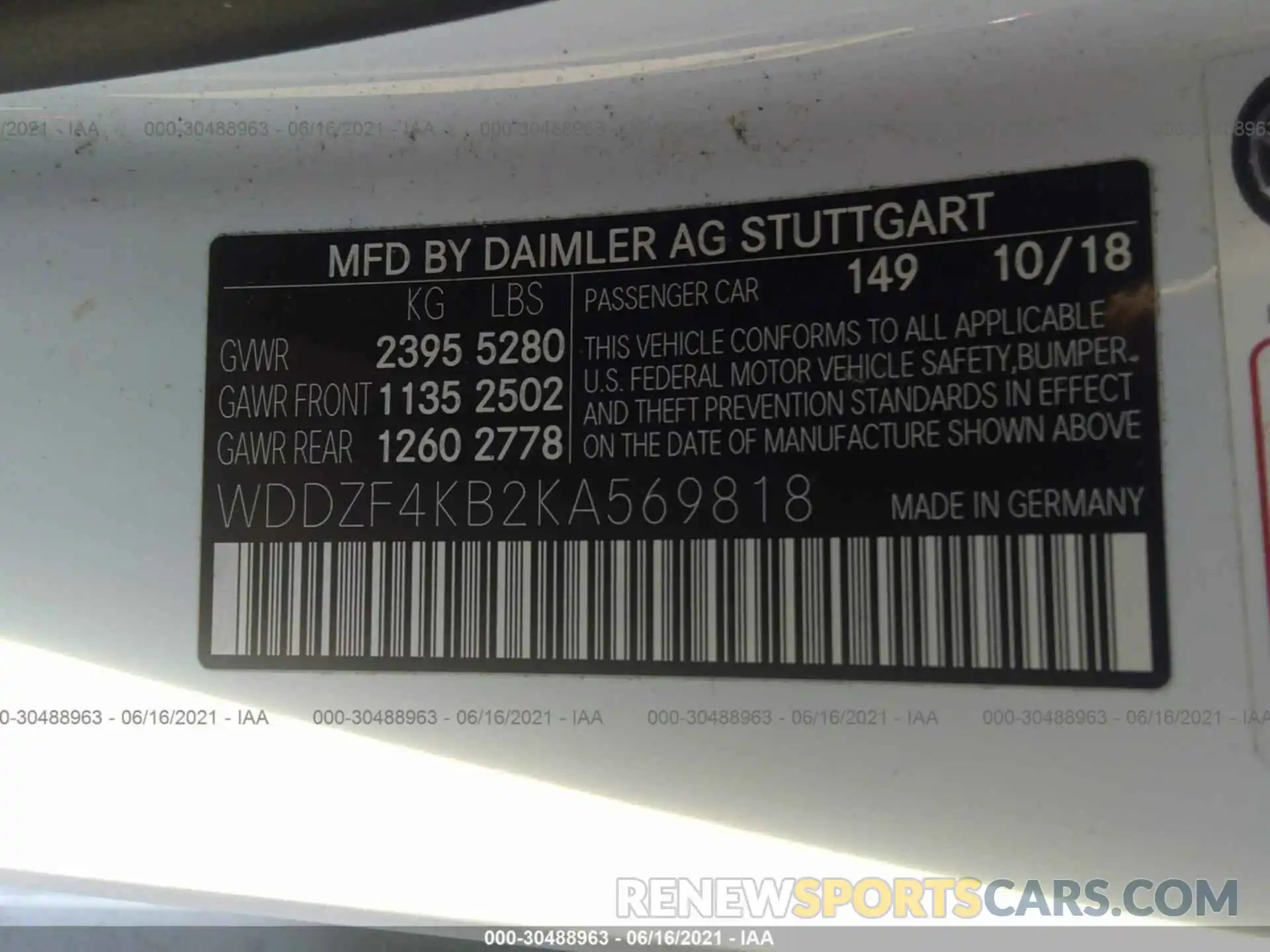 9 Photograph of a damaged car WDDZF4KB2KA569818 MERCEDES-BENZ E-CLASS 2019