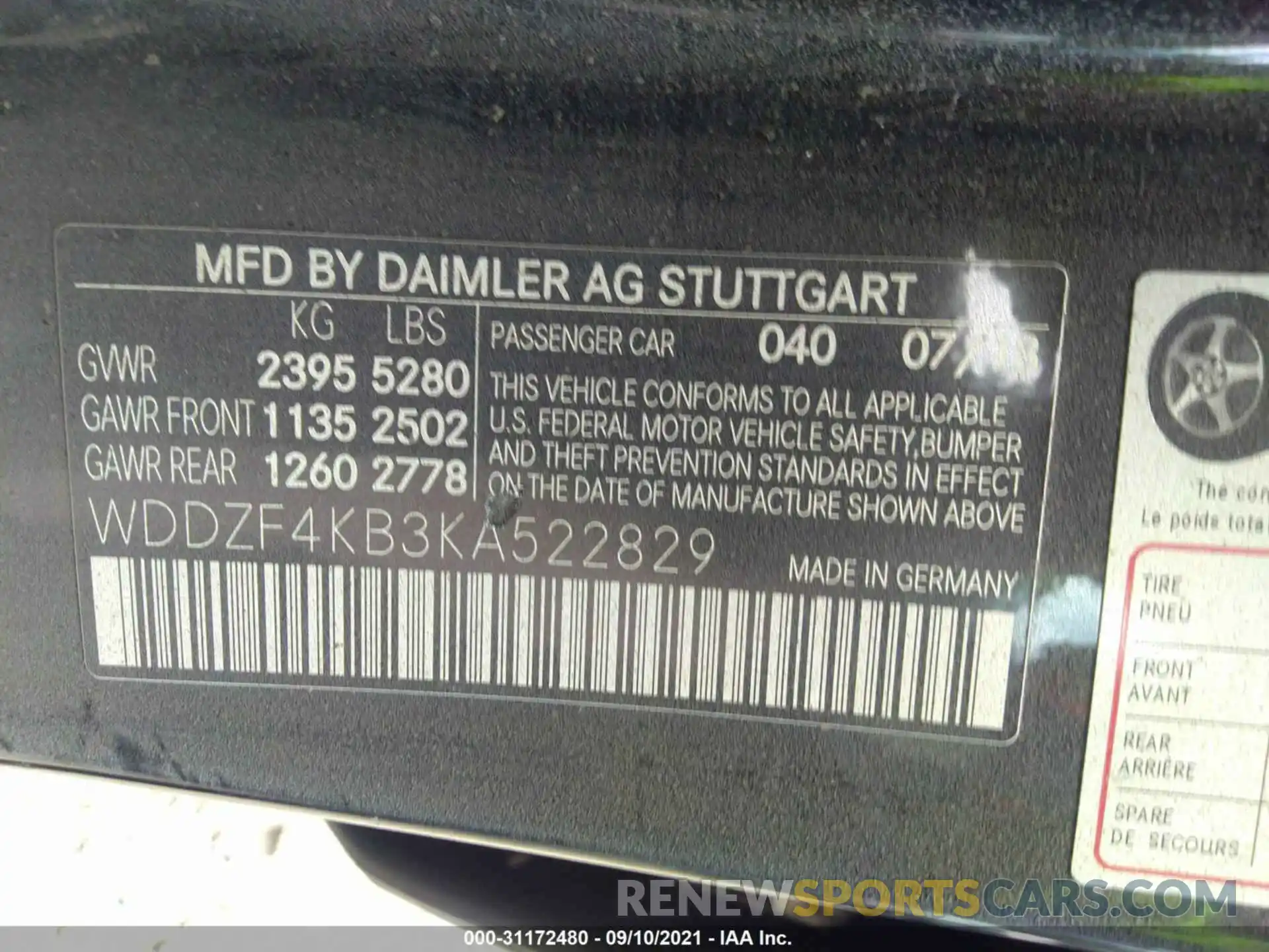 9 Photograph of a damaged car WDDZF4KB3KA522829 MERCEDES-BENZ E-CLASS 2019