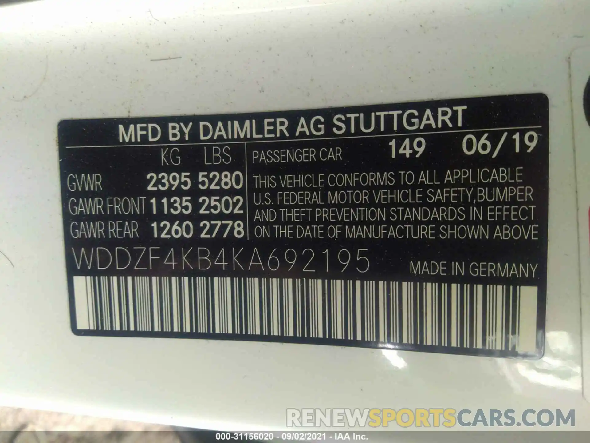 9 Photograph of a damaged car WDDZF4KB4KA692195 MERCEDES-BENZ E-CLASS 2019