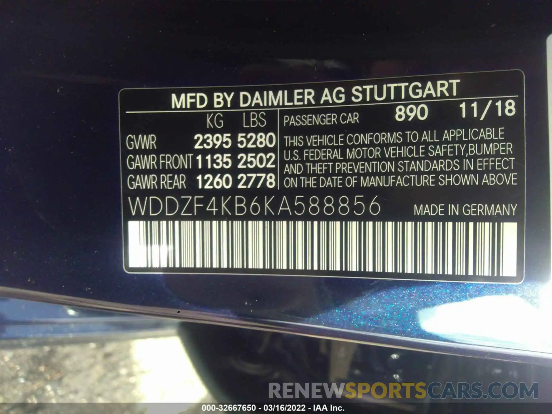 9 Фотография поврежденного автомобиля WDDZF4KB6KA588856 MERCEDES-BENZ E-CLASS 2019