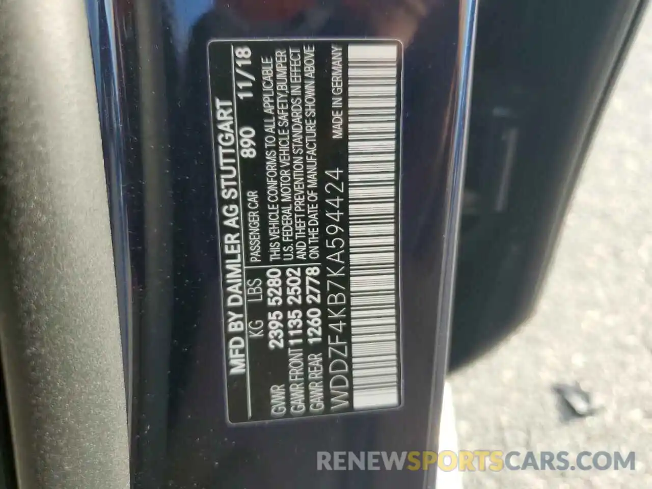 12 Photograph of a damaged car WDDZF4KB7KA594424 MERCEDES-BENZ E-CLASS 2019