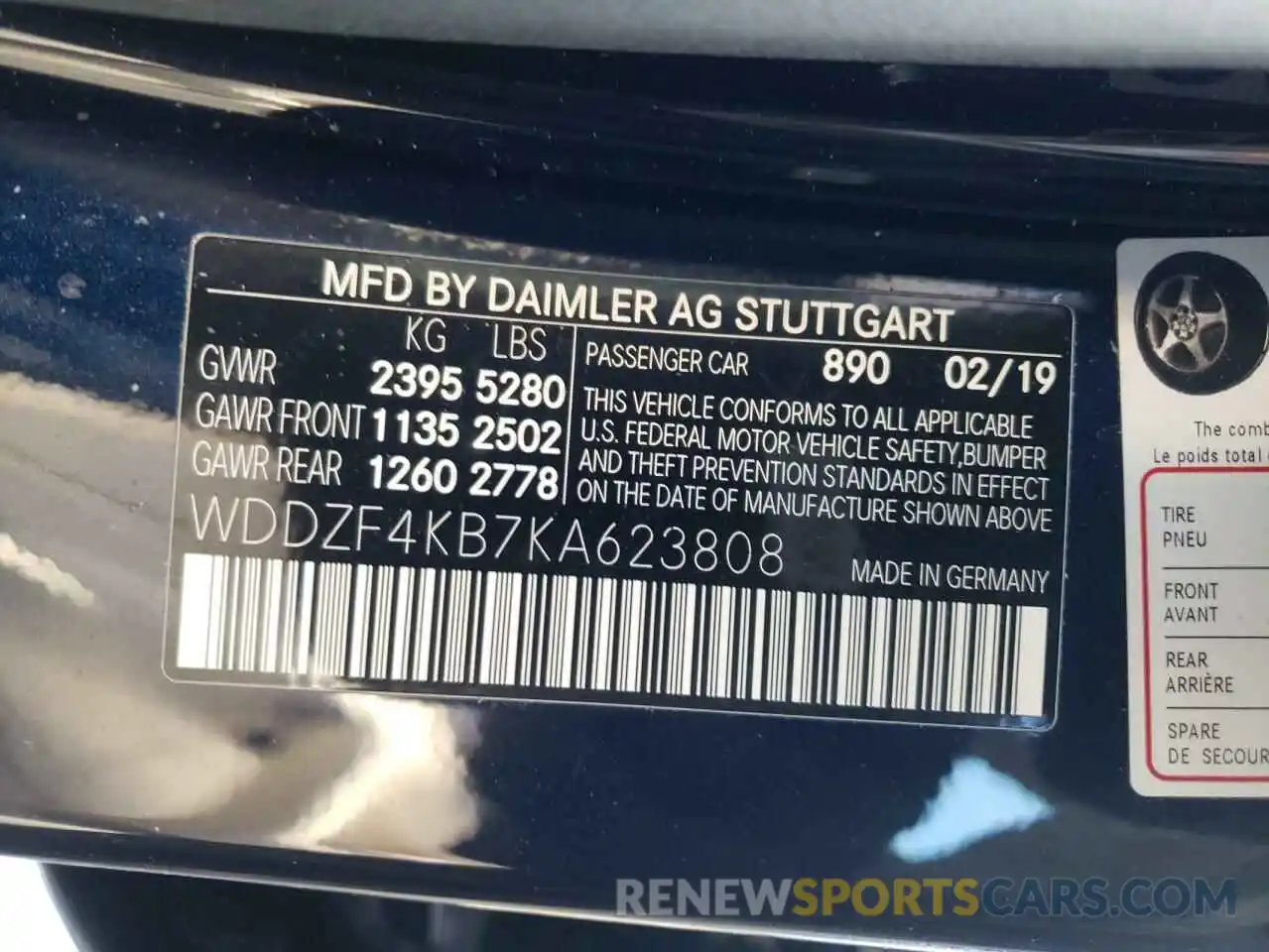 10 Photograph of a damaged car WDDZF4KB7KA623808 MERCEDES-BENZ E-CLASS 2019