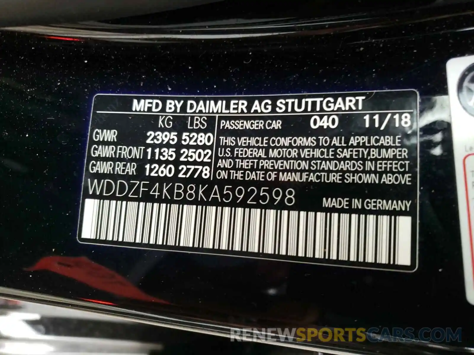 10 Photograph of a damaged car WDDZF4KB8KA592598 MERCEDES-BENZ E-CLASS 2019