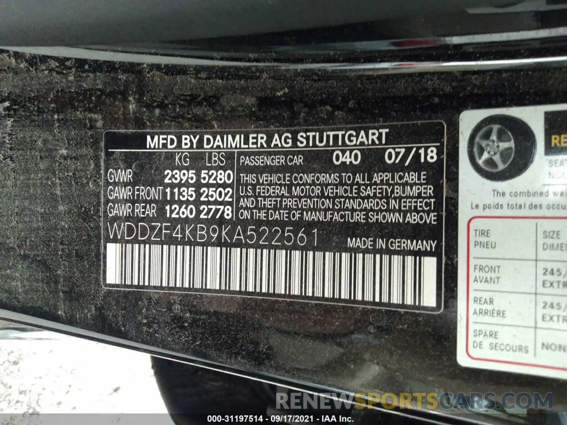 9 Photograph of a damaged car WDDZF4KB9KA522561 MERCEDES-BENZ E-CLASS 2019