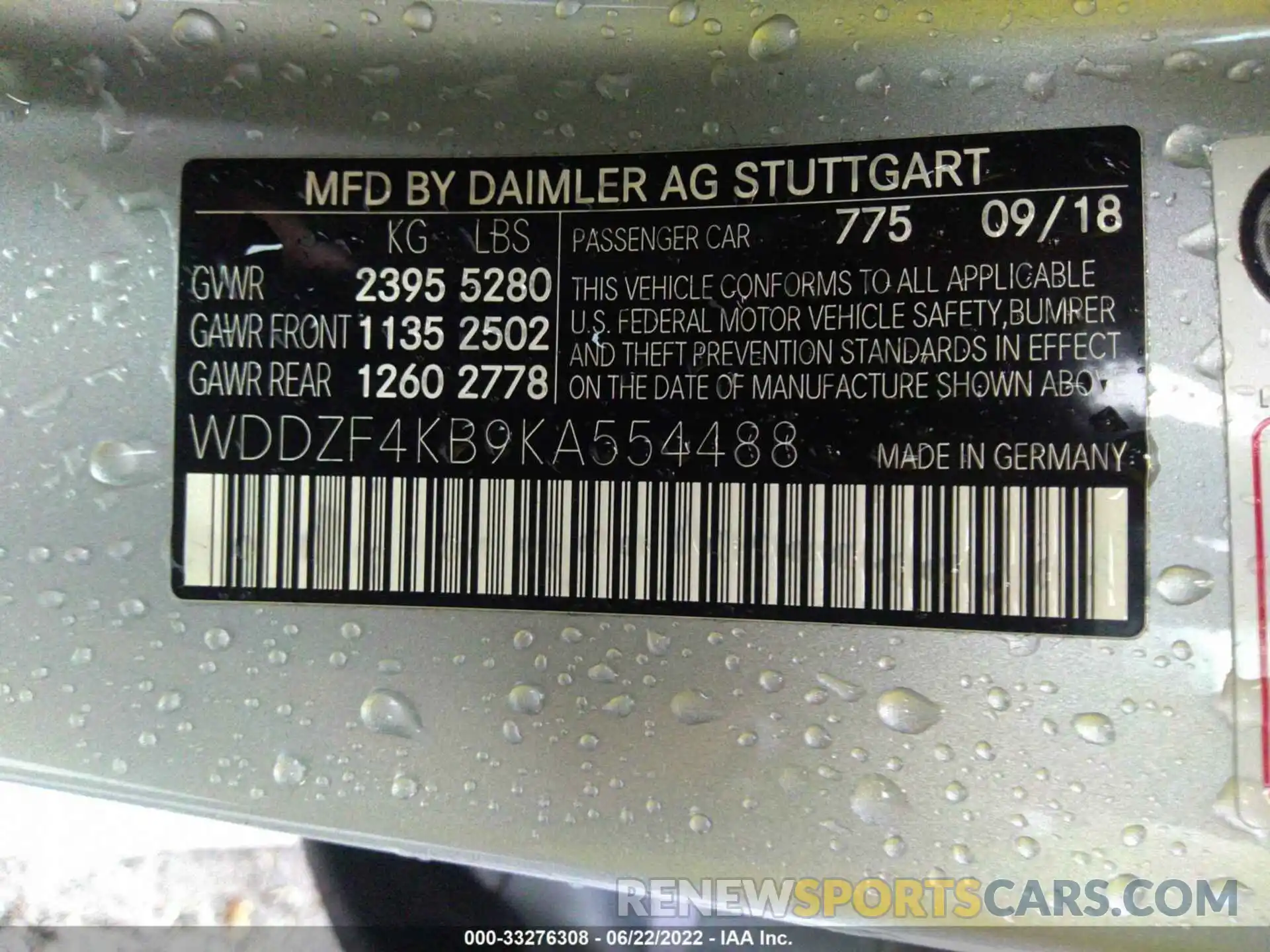 9 Photograph of a damaged car WDDZF4KB9KA554488 MERCEDES-BENZ E-CLASS 2019