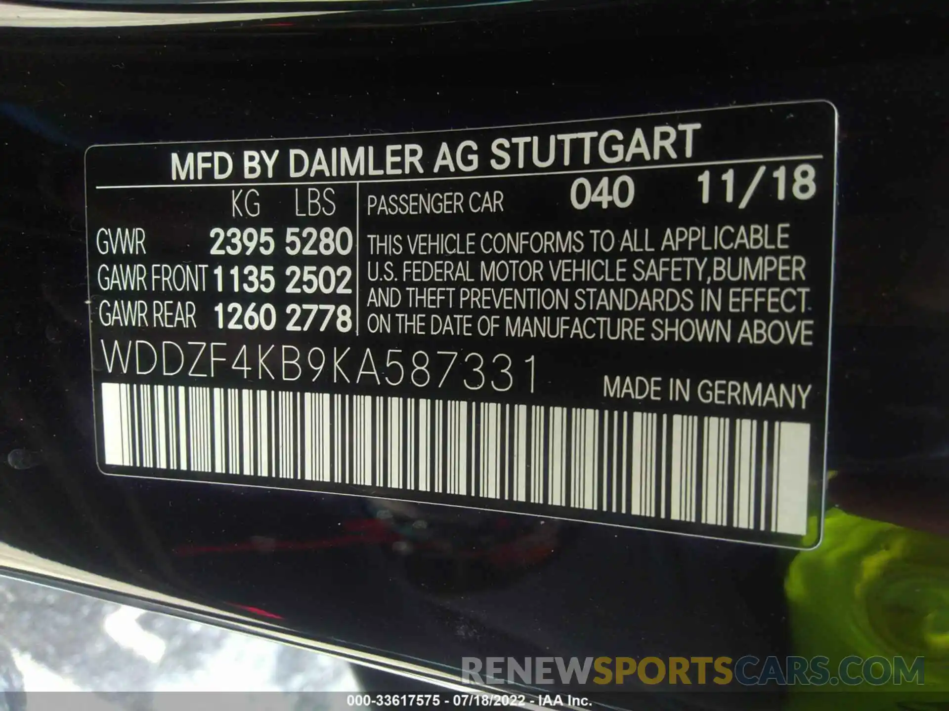 9 Photograph of a damaged car WDDZF4KB9KA587331 MERCEDES-BENZ E-CLASS 2019