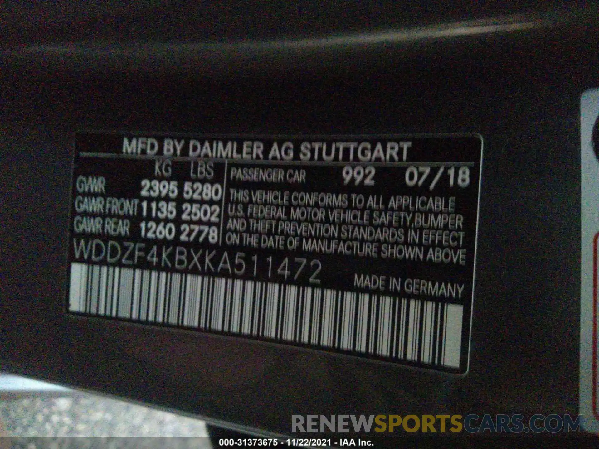 9 Photograph of a damaged car WDDZF4KBXKA511472 MERCEDES-BENZ E-CLASS 2019