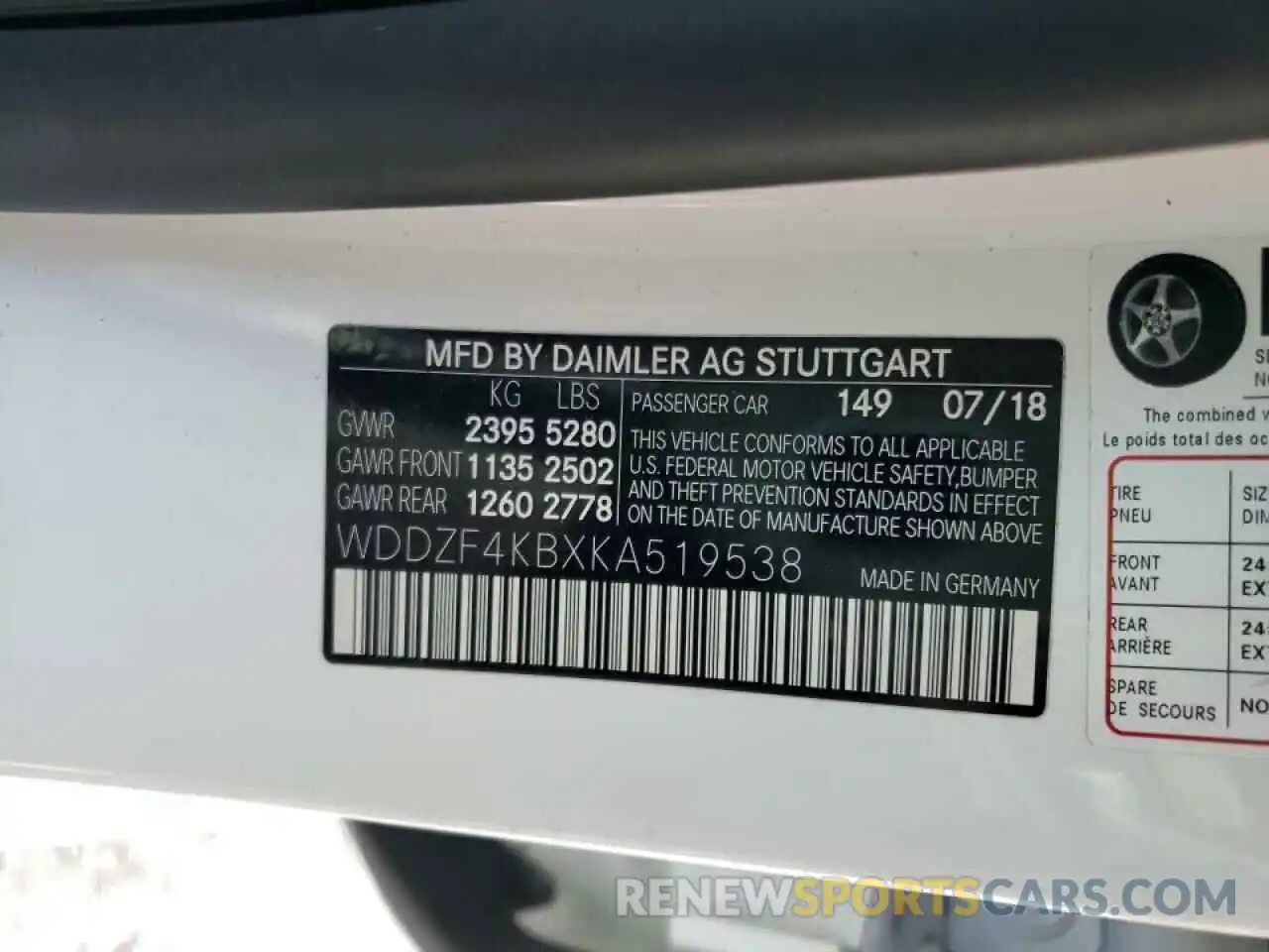 10 Photograph of a damaged car WDDZF4KBXKA519538 MERCEDES-BENZ E-CLASS 2019