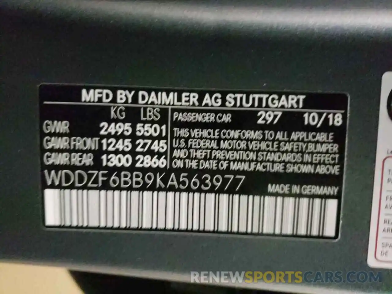 10 Photograph of a damaged car WDDZF6BB9KA563977 MERCEDES-BENZ E-CLASS 2019