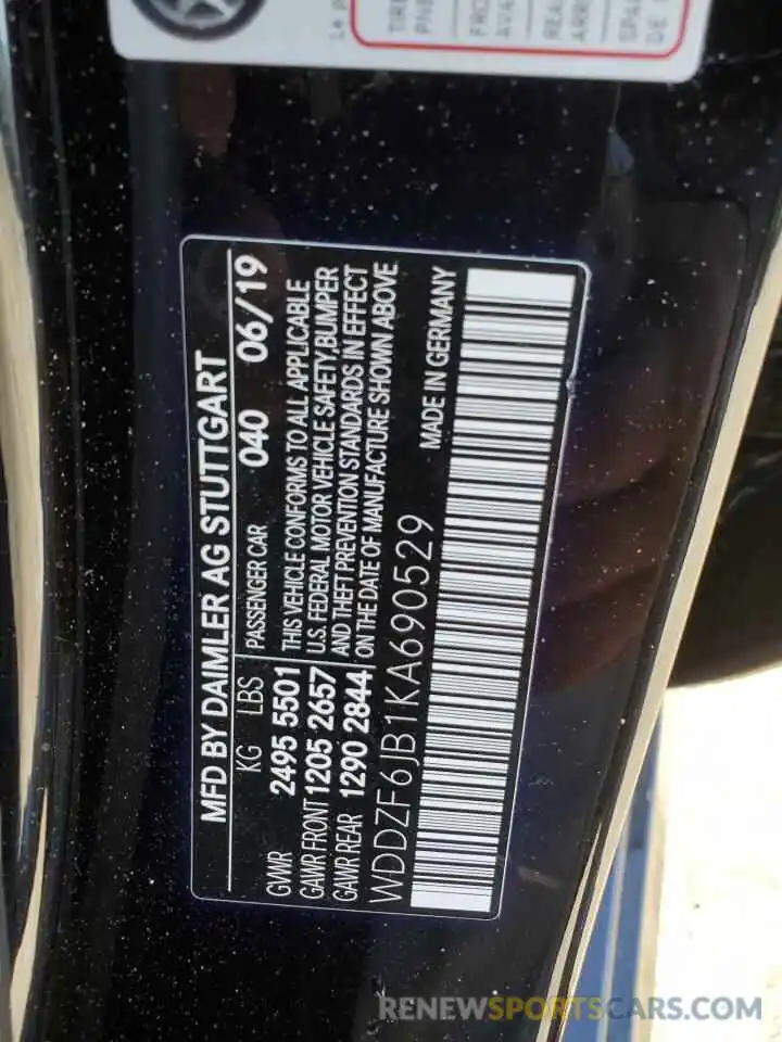 13 Photograph of a damaged car WDDZF6JB1KA690529 MERCEDES-BENZ E-CLASS 2019