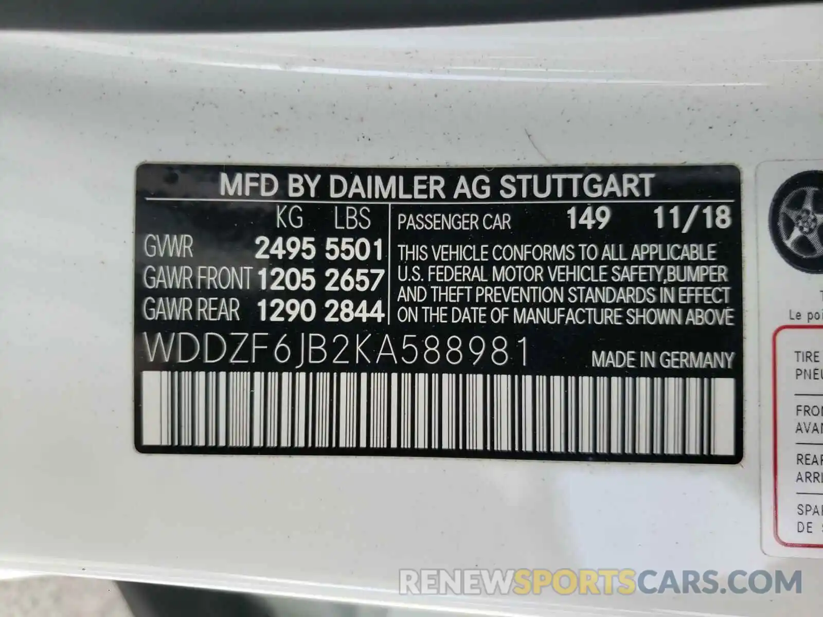 10 Photograph of a damaged car WDDZF6JB2KA588981 MERCEDES-BENZ E-CLASS 2019