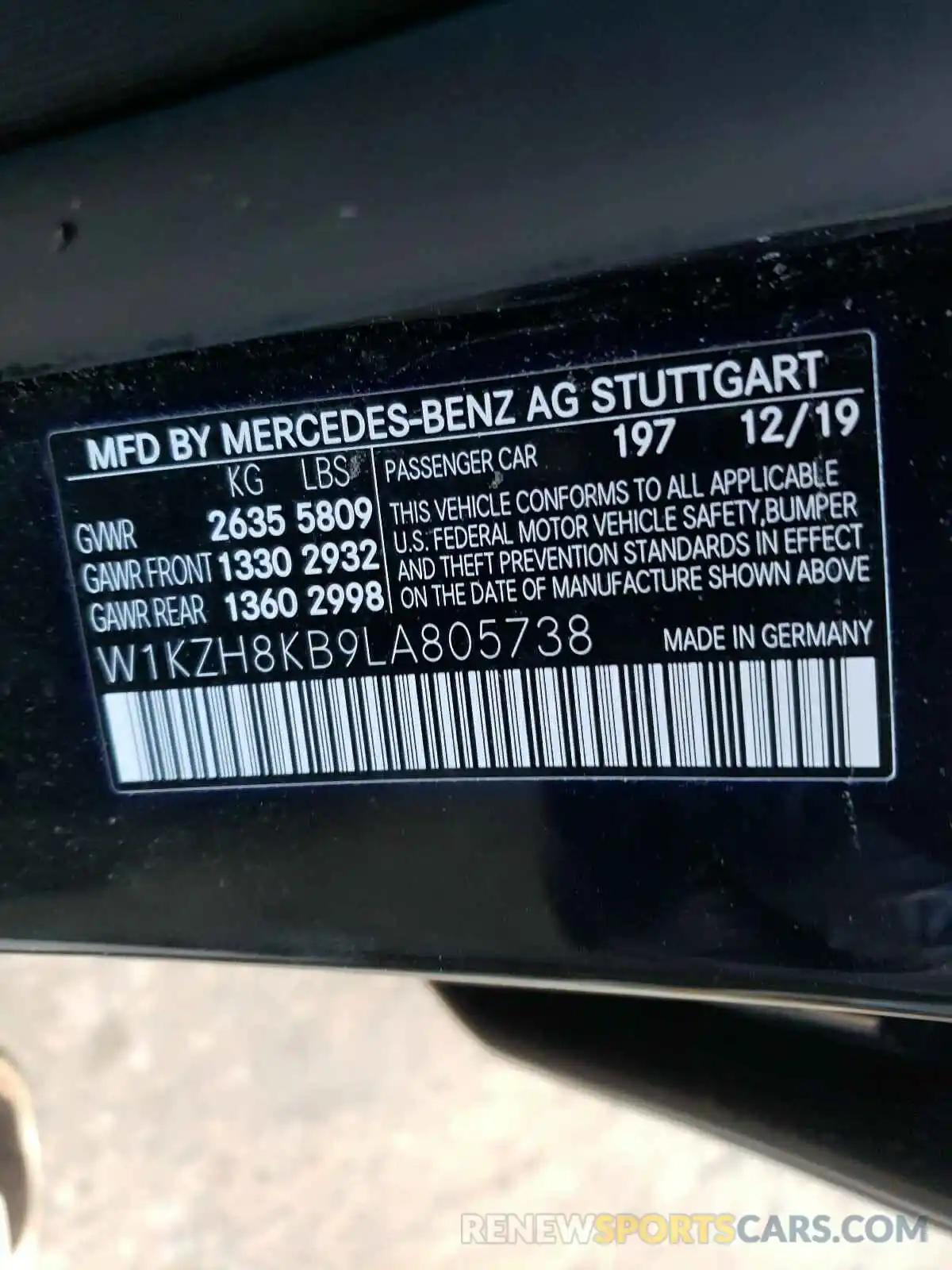 10 Фотография поврежденного автомобиля W1KZH8KB9LA805738 MERCEDES-BENZ E-CLASS 2020