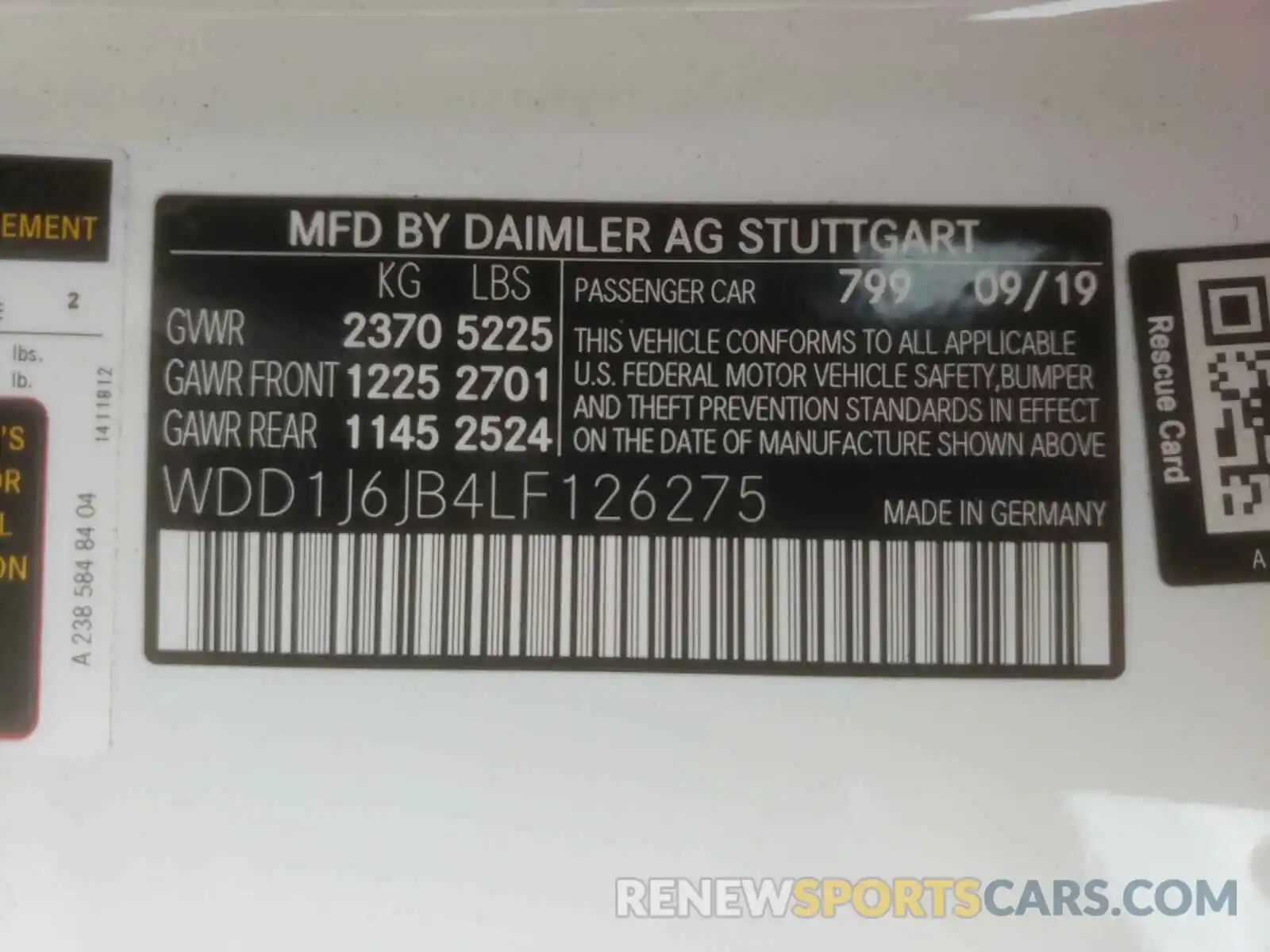 10 Photograph of a damaged car WDD1J6JB4LF126275 MERCEDES-BENZ E CLASS 2020