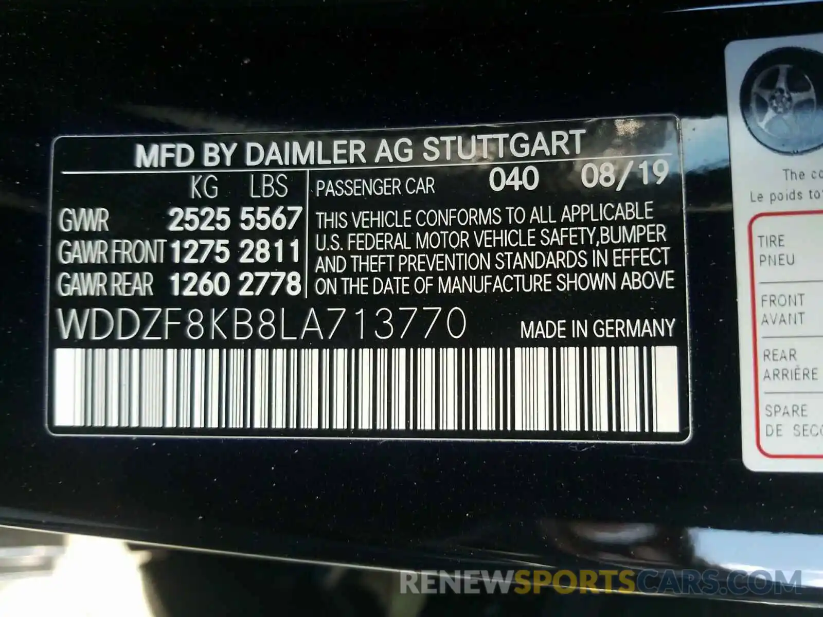 10 Фотография поврежденного автомобиля WDDZF8KB8LA713770 MERCEDES-BENZ E-CLASS 2020