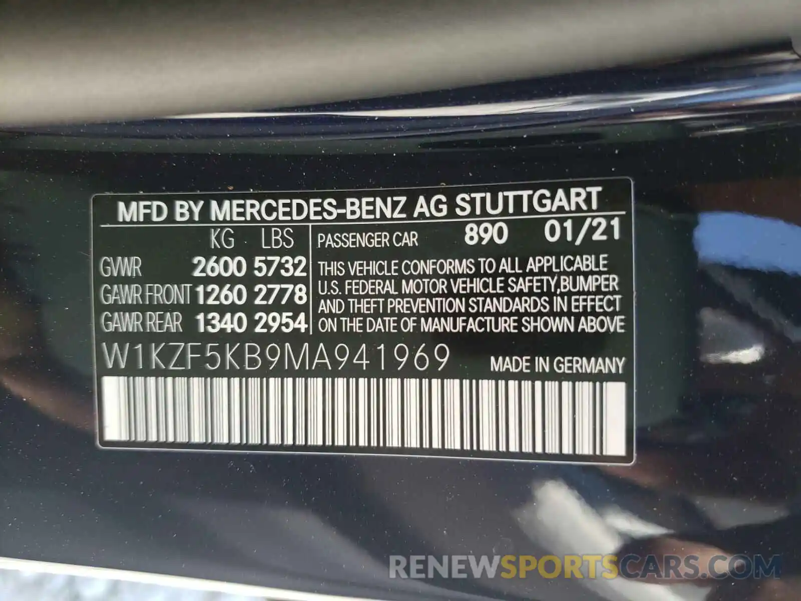 10 Photograph of a damaged car W1KZF5KB9MA941969 MERCEDES-BENZ E CLASS 2021