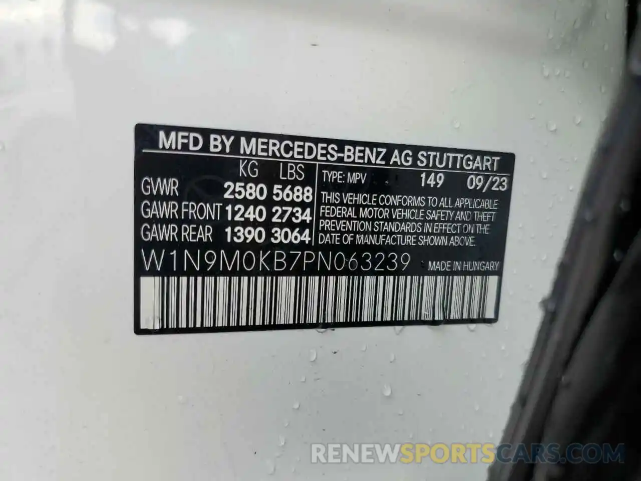 13 Photograph of a damaged car W1N9M0KB7PN063239 MERCEDES-BENZ EQB 300 4M 2023