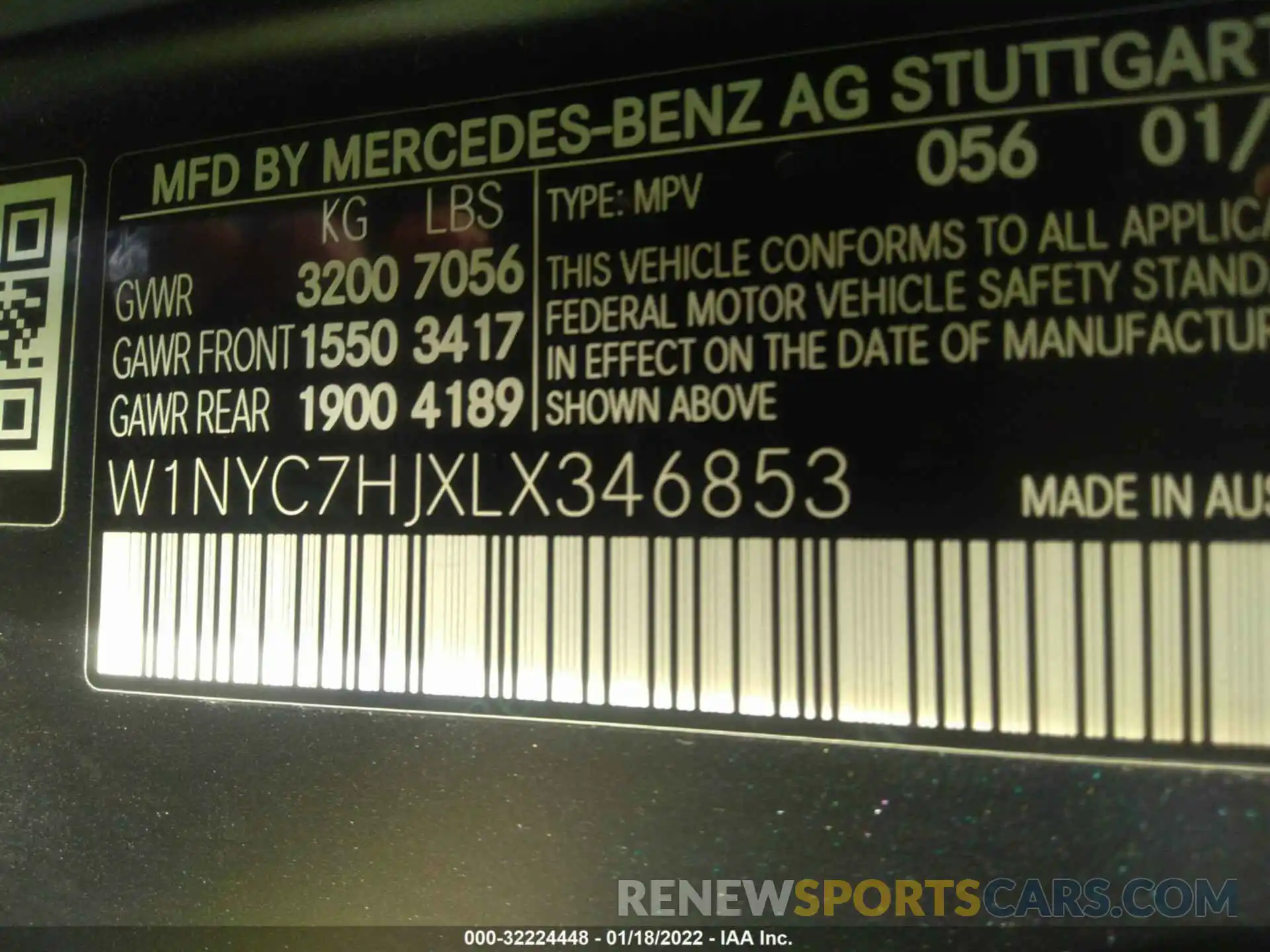 9 Photograph of a damaged car W1NYC7HJXLX346853 MERCEDES-BENZ G-CLASS 2020