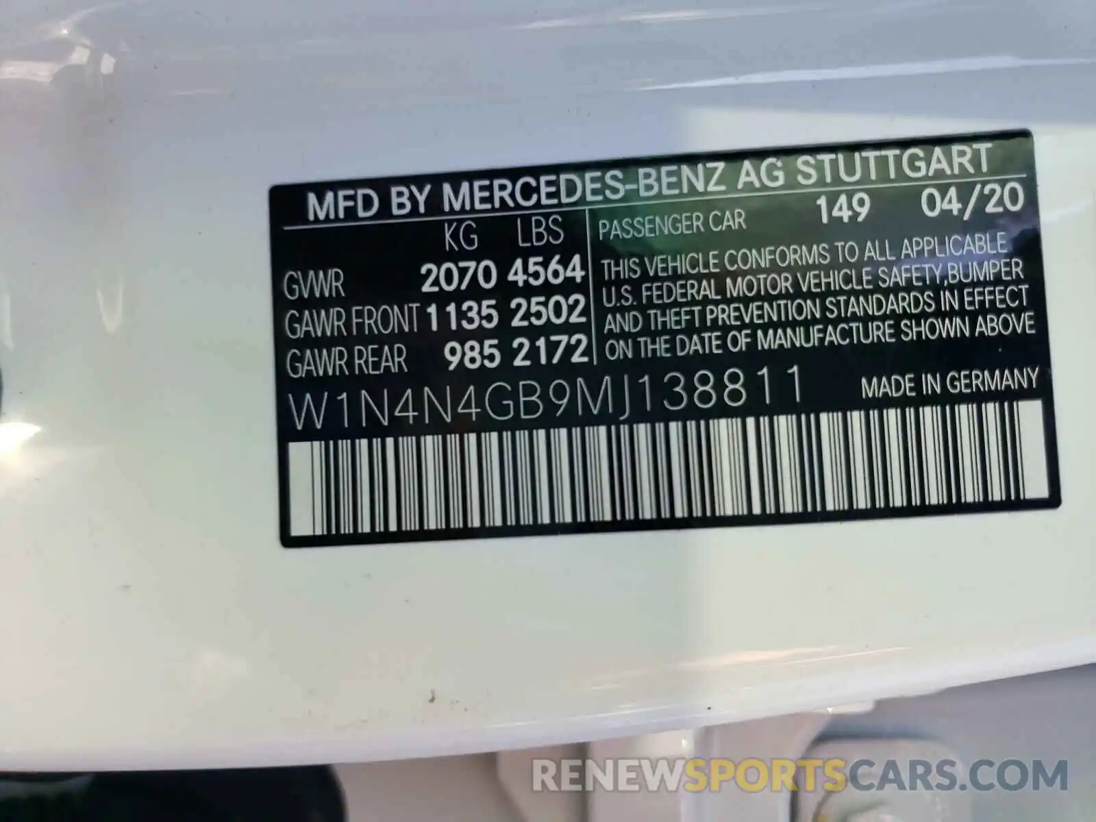 10 Photograph of a damaged car W1N4N4GB9MJ138811 MERCEDES-BENZ G CLASS 2021