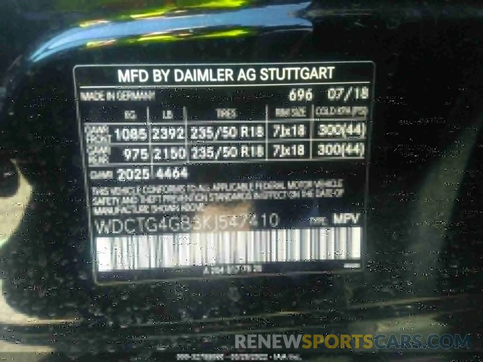 9 Фотография поврежденного автомобиля WDCTG4GB3KJ547410 MERCEDES-BENZ GLA 2019