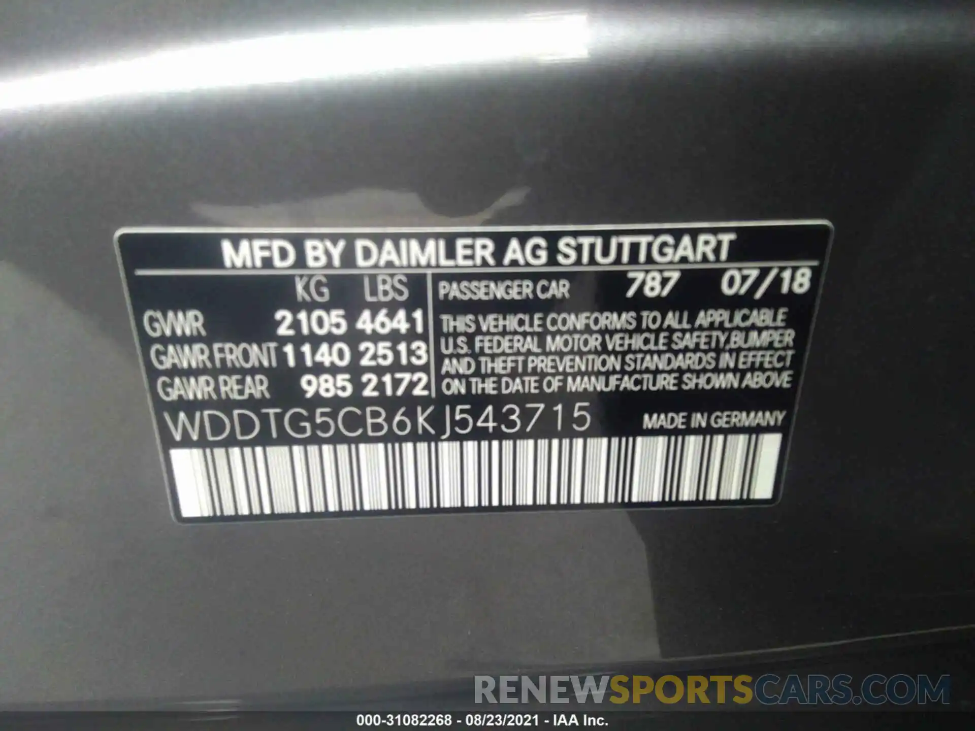 9 Photograph of a damaged car WDDTG5CB6KJ543715 MERCEDES-BENZ GLA 2019