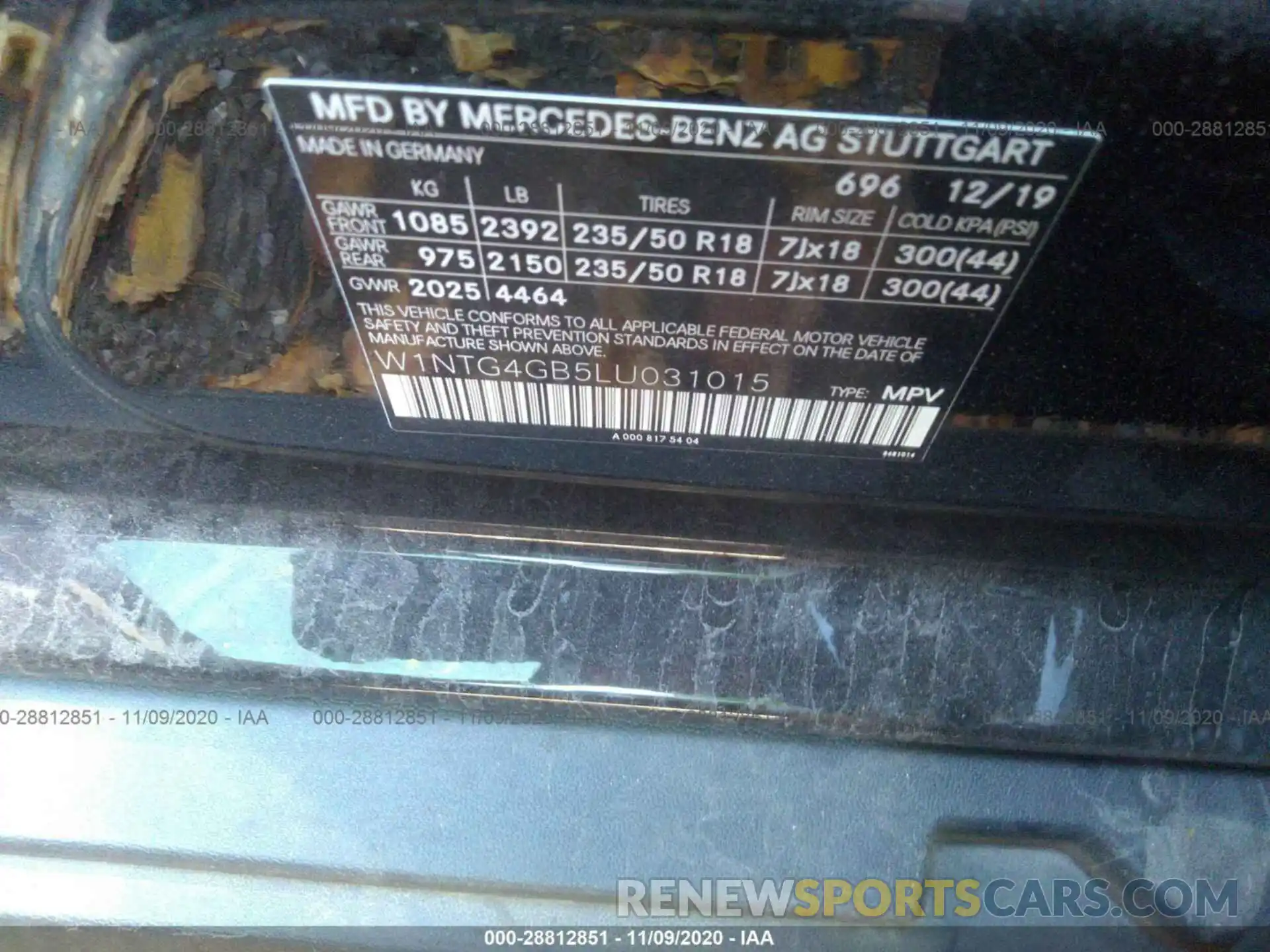 9 Photograph of a damaged car W1NTG4GB5LU031015 MERCEDES-BENZ GLA 2020