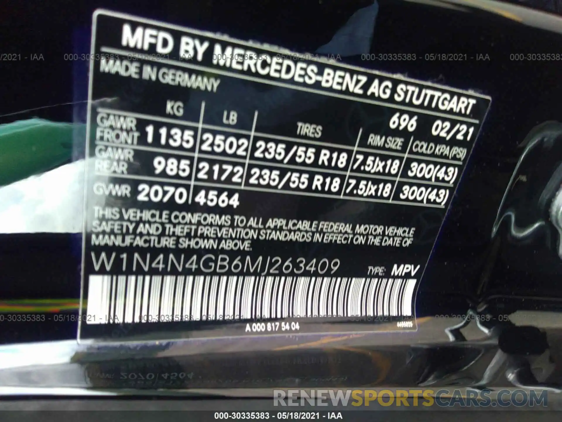 9 Фотография поврежденного автомобиля W1N4N4GB6MJ263409 MERCEDES-BENZ GLA 2021