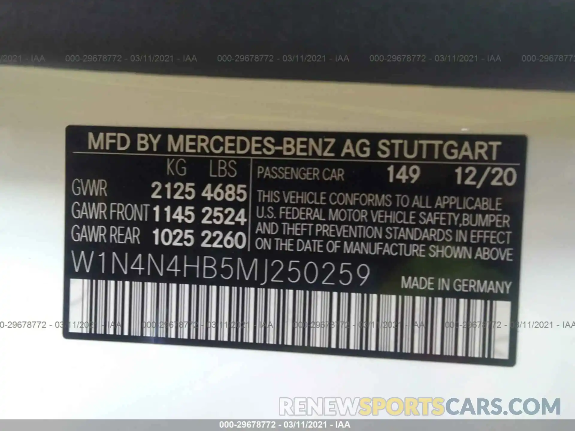 9 Photograph of a damaged car W1N4N4HB5MJ250259 MERCEDES-BENZ GLA 2021