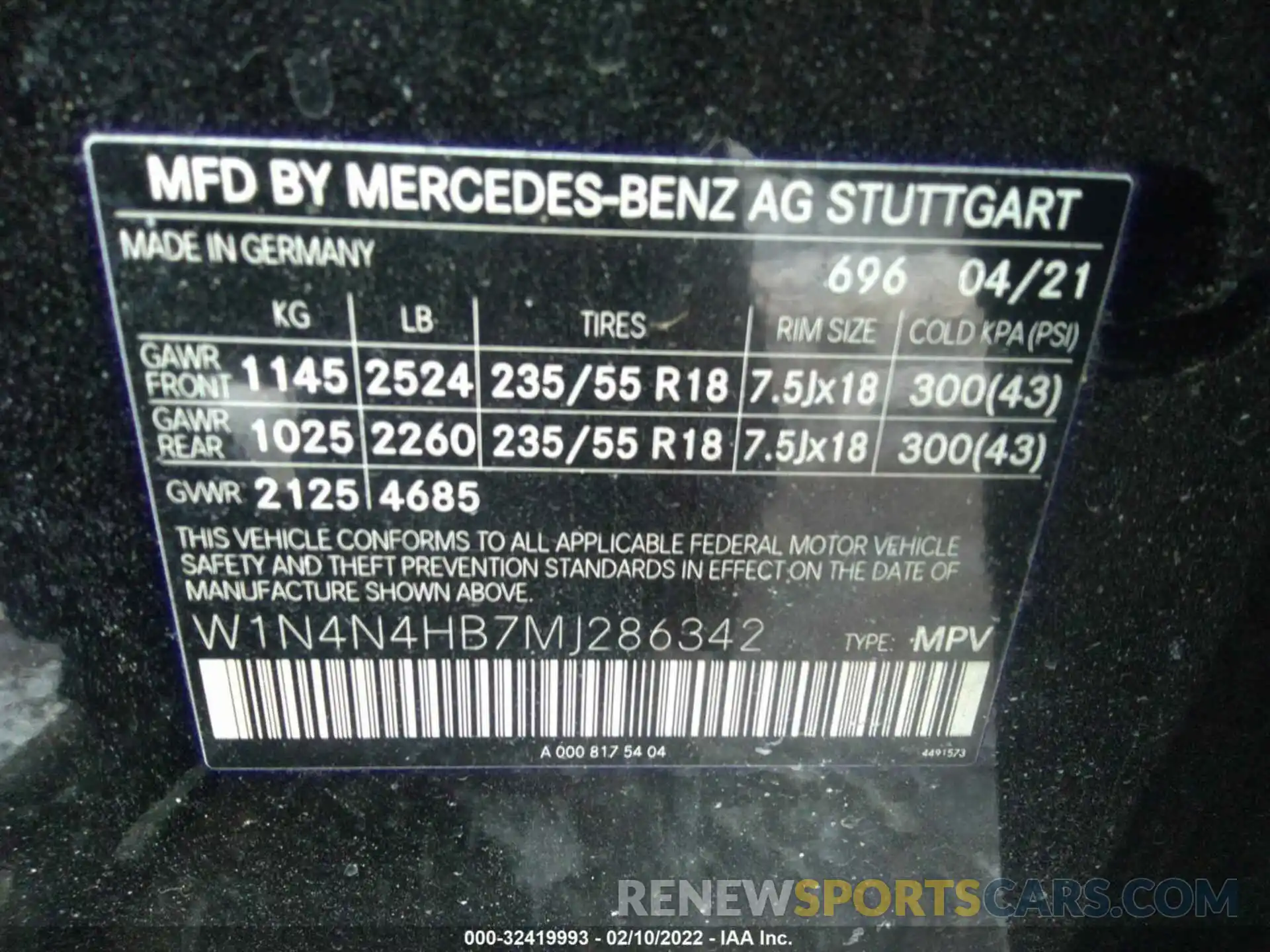 9 Фотография поврежденного автомобиля W1N4N4HB7MJ286342 MERCEDES-BENZ GLA 2021