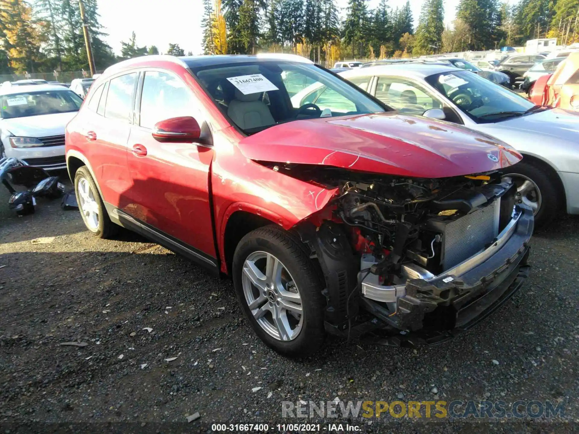 1 Photograph of a damaged car W1N4N4HBXMJ277182 MERCEDES-BENZ GLA 2021