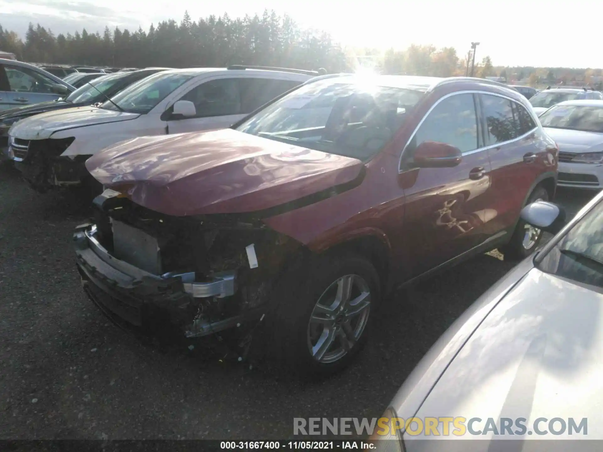 2 Photograph of a damaged car W1N4N4HBXMJ277182 MERCEDES-BENZ GLA 2021