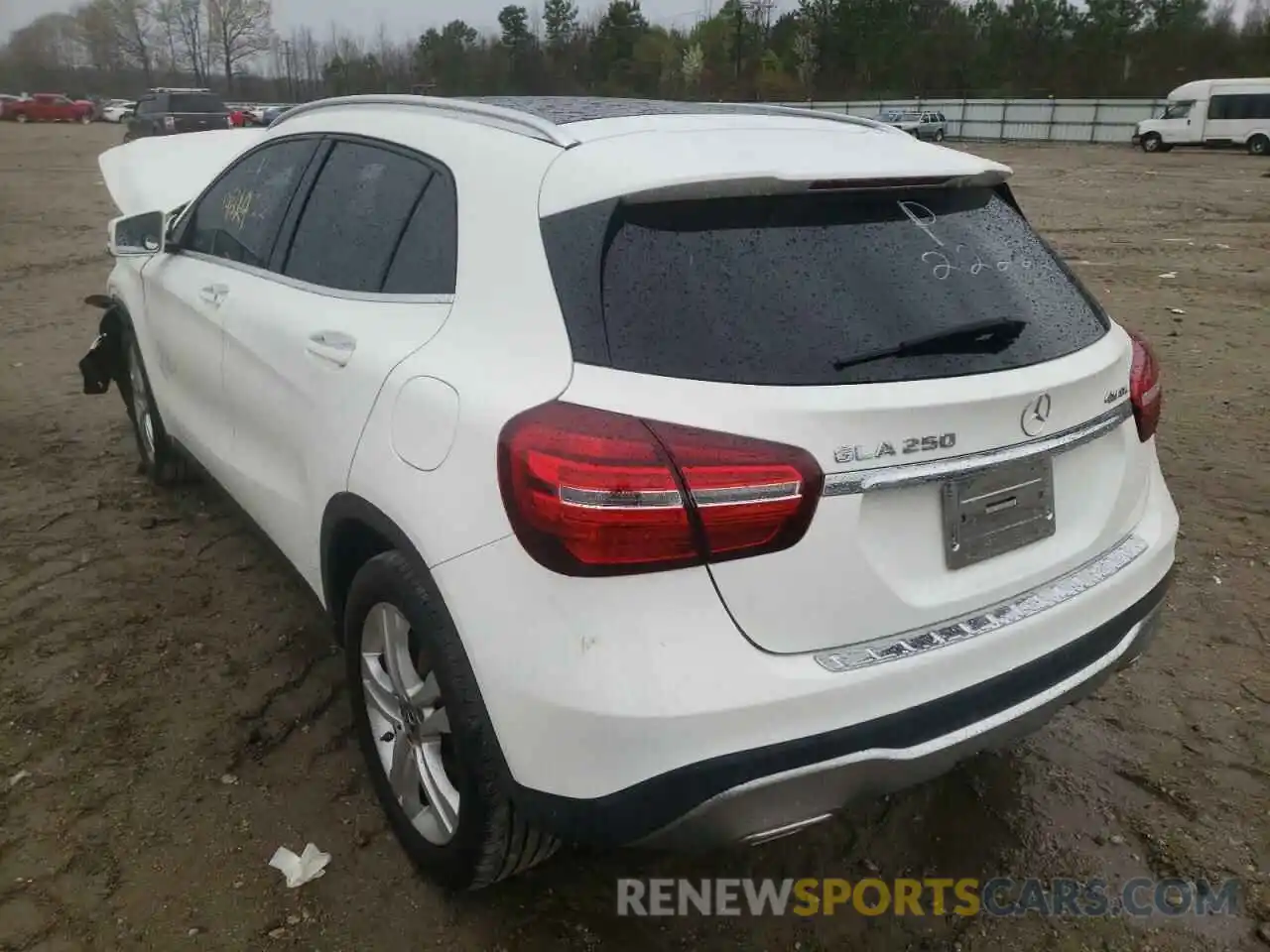 3 Photograph of a damaged car WDCTG4GB2KU011157 MERCEDES-BENZ GLA-CLASS 2019