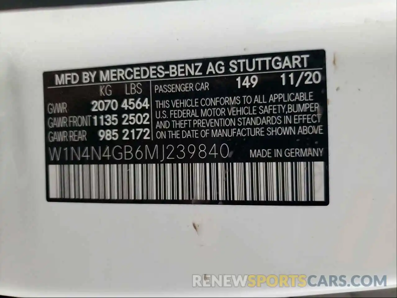 10 Фотография поврежденного автомобиля W1N4N4GB6MJ239840 MERCEDES-BENZ GLA-CLASS 2021