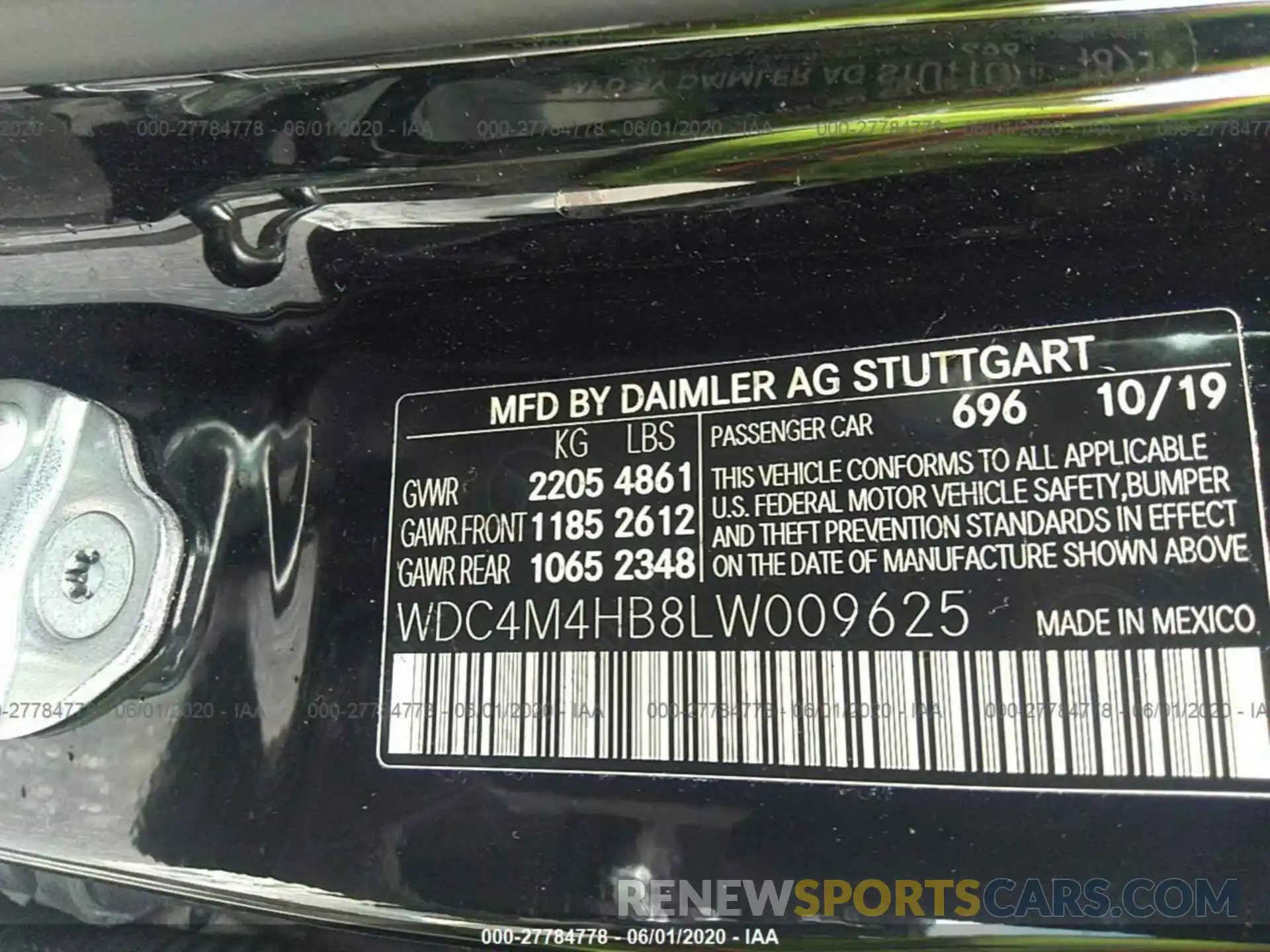 9 Photograph of a damaged car WDC4M4HB8LW009625 MERCEDES-BENZ GLB 2020