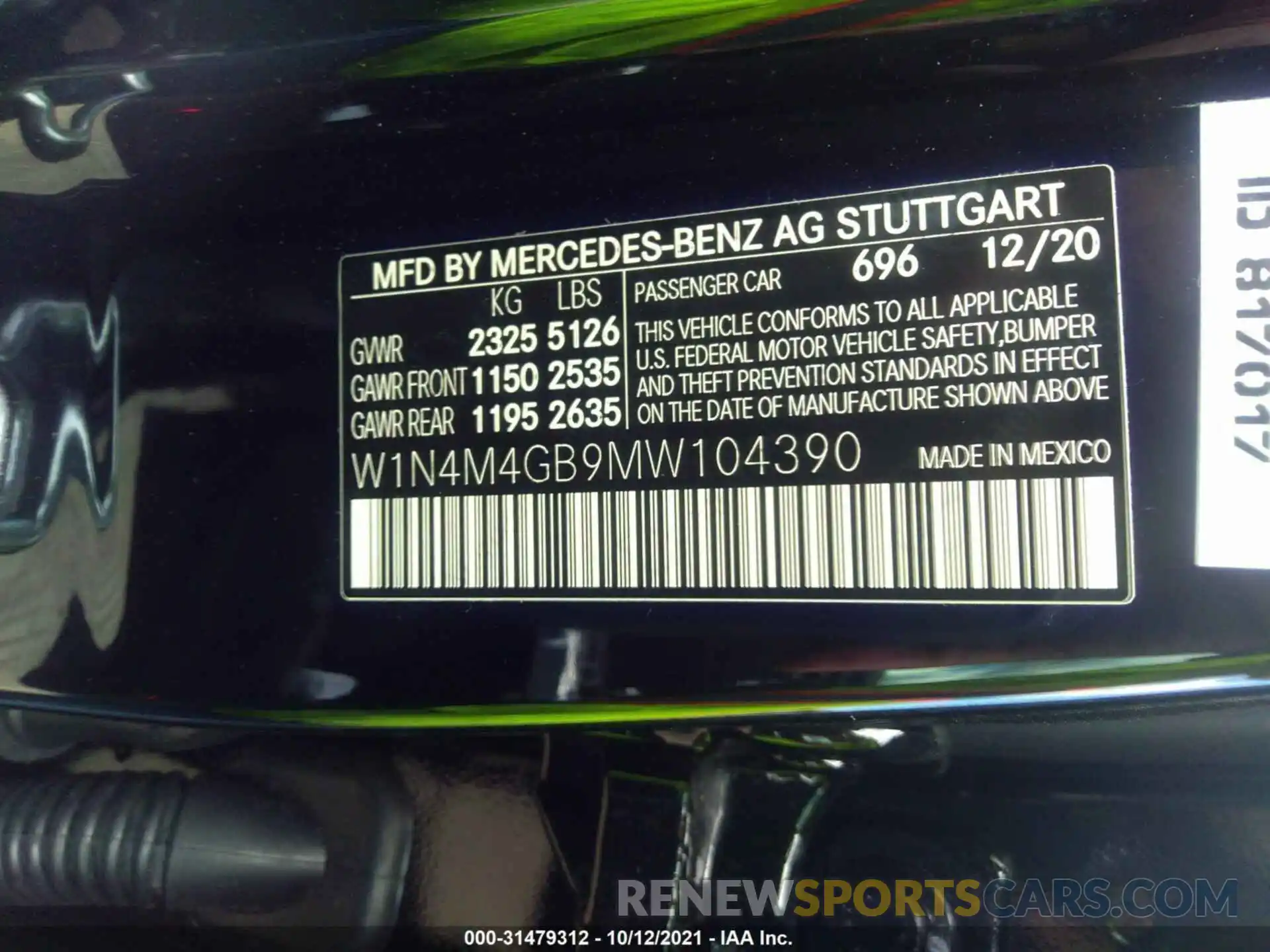 9 Photograph of a damaged car W1N4M4GB9MW104390 MERCEDES-BENZ GLB 2021