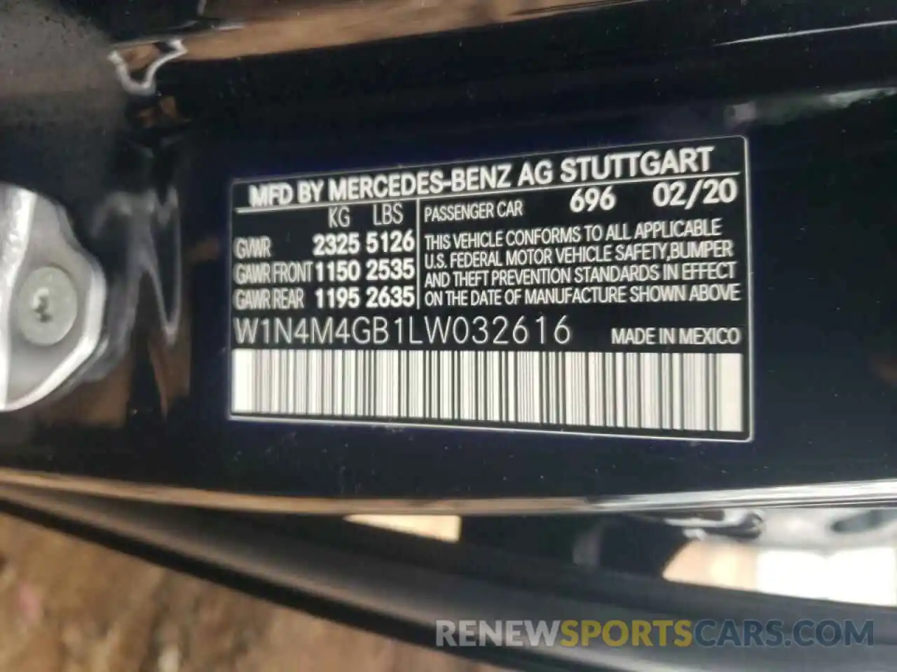 10 Фотография поврежденного автомобиля W1N4M4GB1LW032616 MERCEDES-BENZ GLB-CLASS 2020