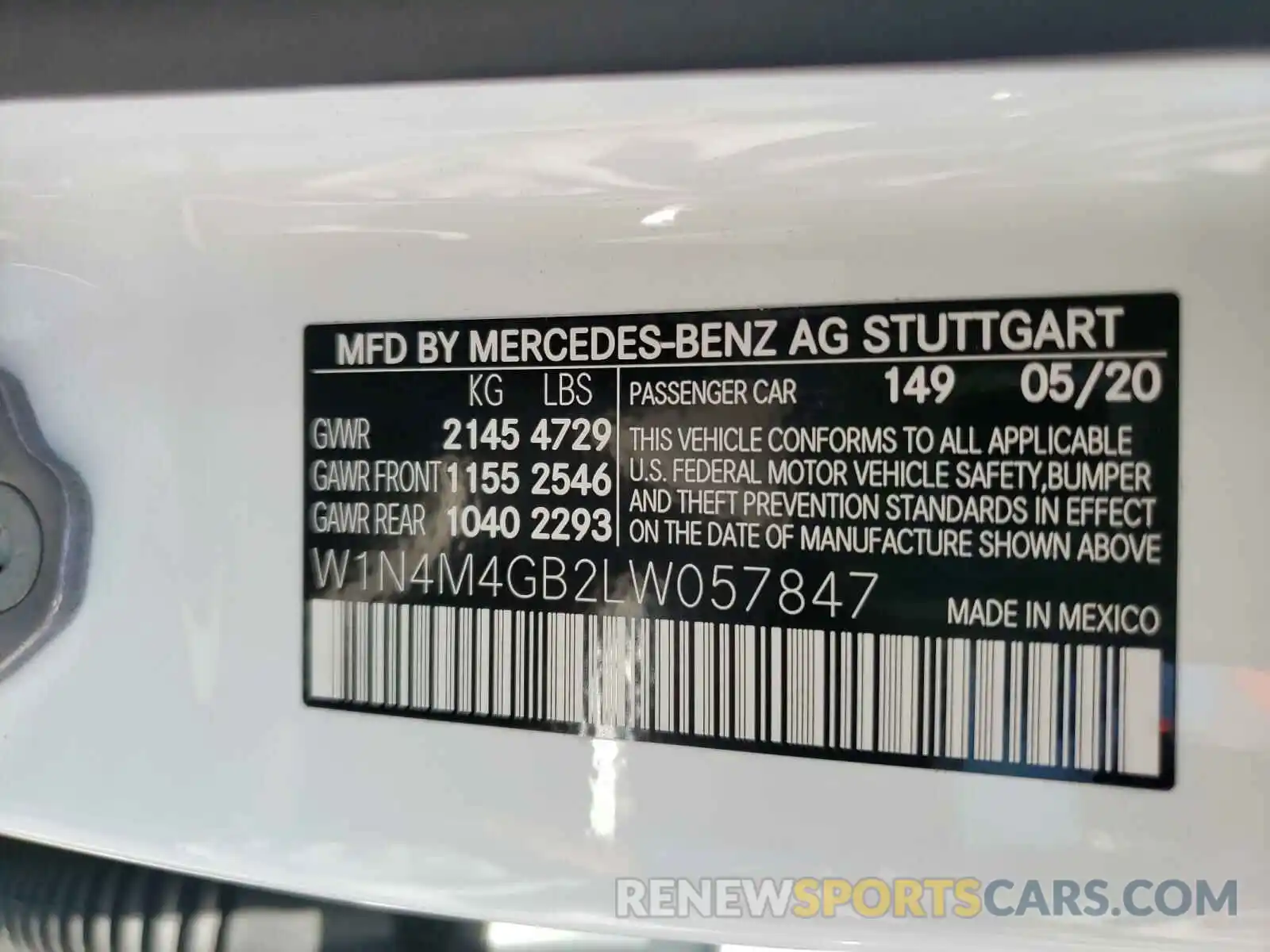 10 Photograph of a damaged car W1N4M4GB2LW057847 MERCEDES-BENZ GLB-CLASS 2020