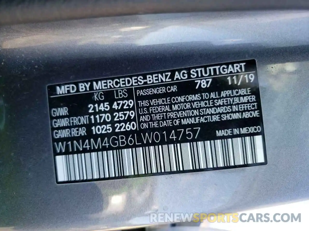 10 Photograph of a damaged car W1N4M4GB6LW014757 MERCEDES-BENZ GLB-CLASS 2020