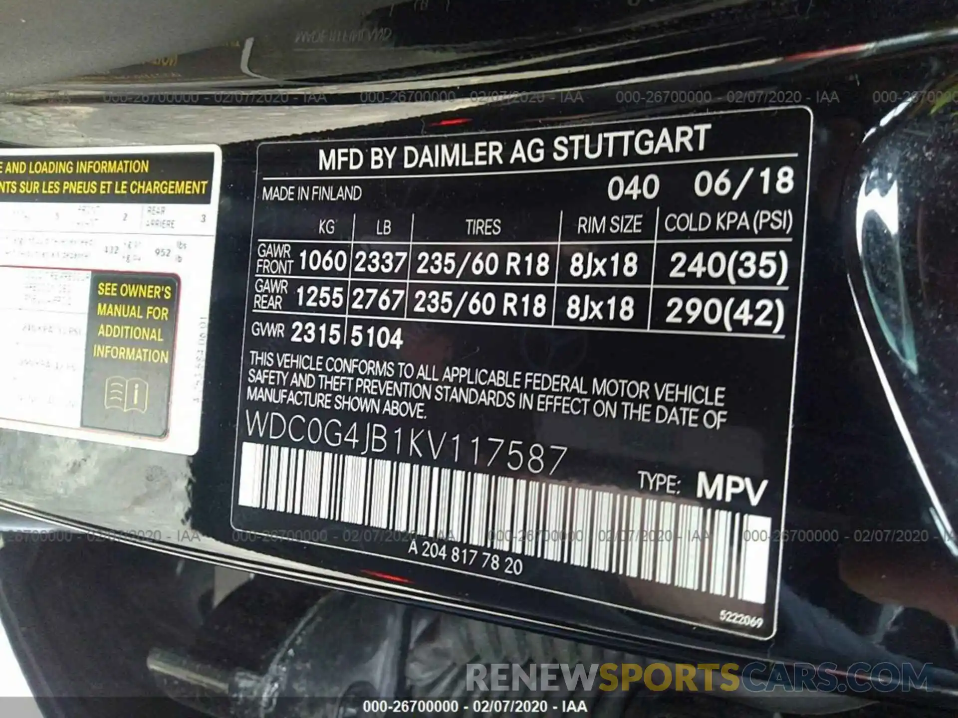 9 Photograph of a damaged car WDC0G4JB1KV117587 MERCEDES-BENZ GLC 2019