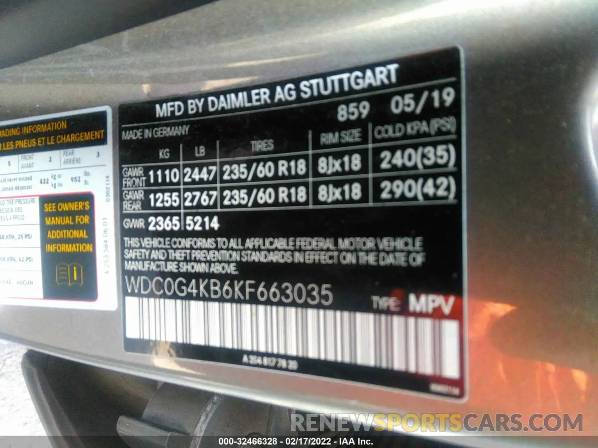 9 Photograph of a damaged car WDC0G4KB6KF663035 MERCEDES-BENZ GLC 2019